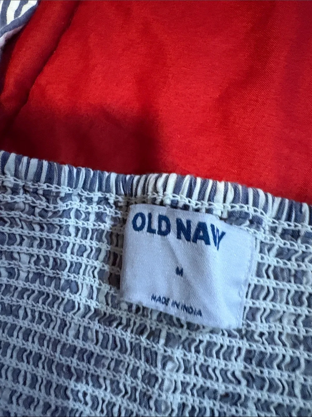 Striped Puff-Sleeve Peplum Top - Blue/White medium by Old Navy good condition